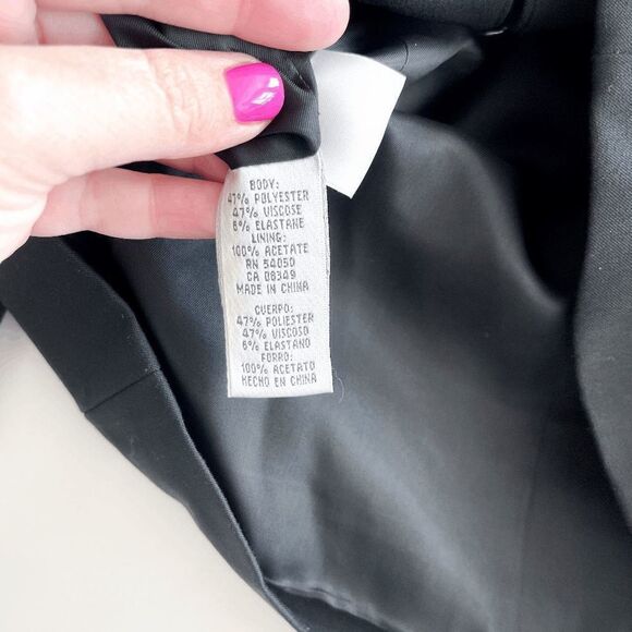 Nine West Women Blazer Jacket Career Embroidered Black Size 8 - Picture 6 of 9